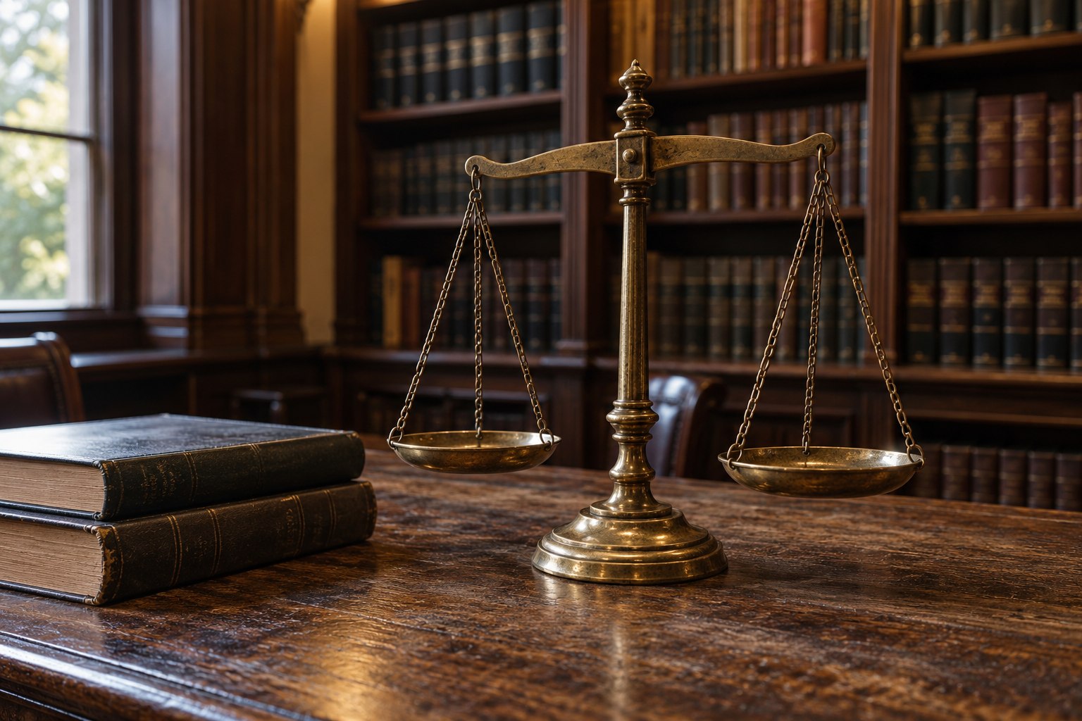 Scales of justice representing statutory compliance and regulatory balance