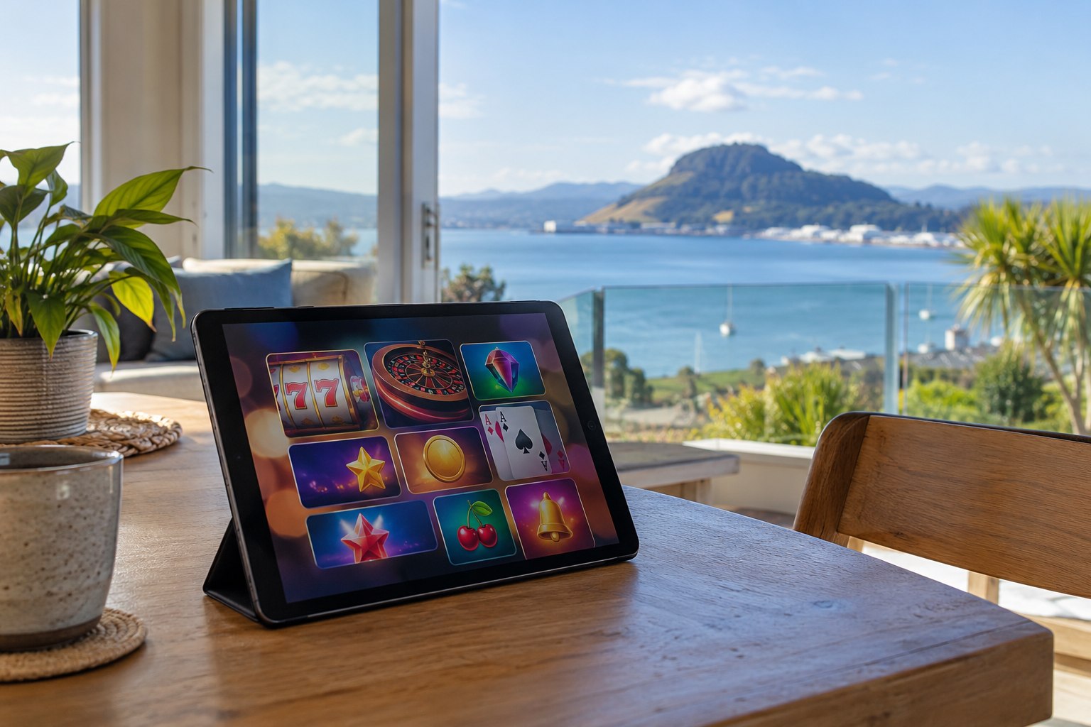 Online gaming interface on digital tablet